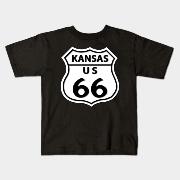 Route 66 - Kansas Kids T-Shirt by twix123844